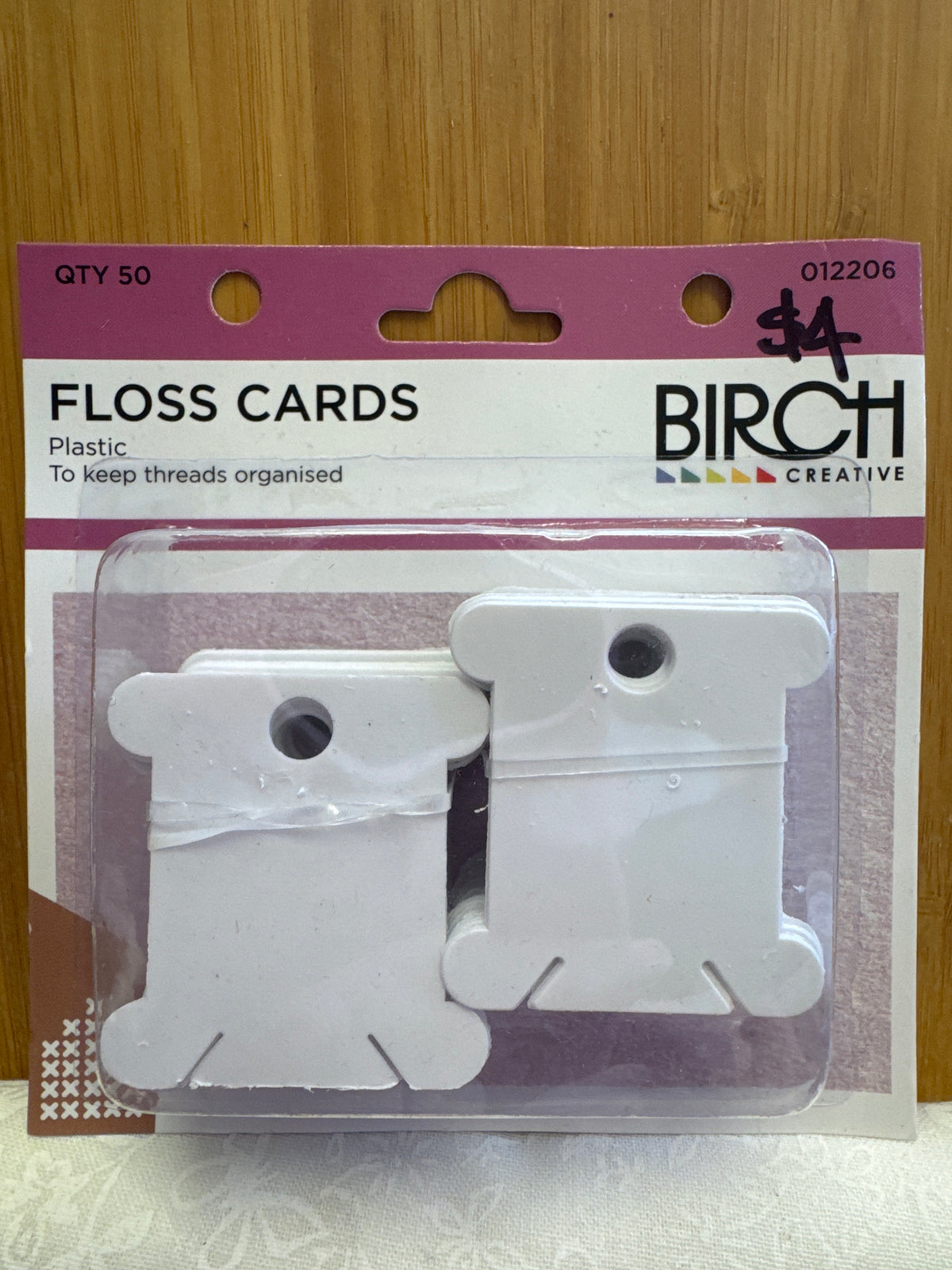 Birch Floss Cards Plastic - 50