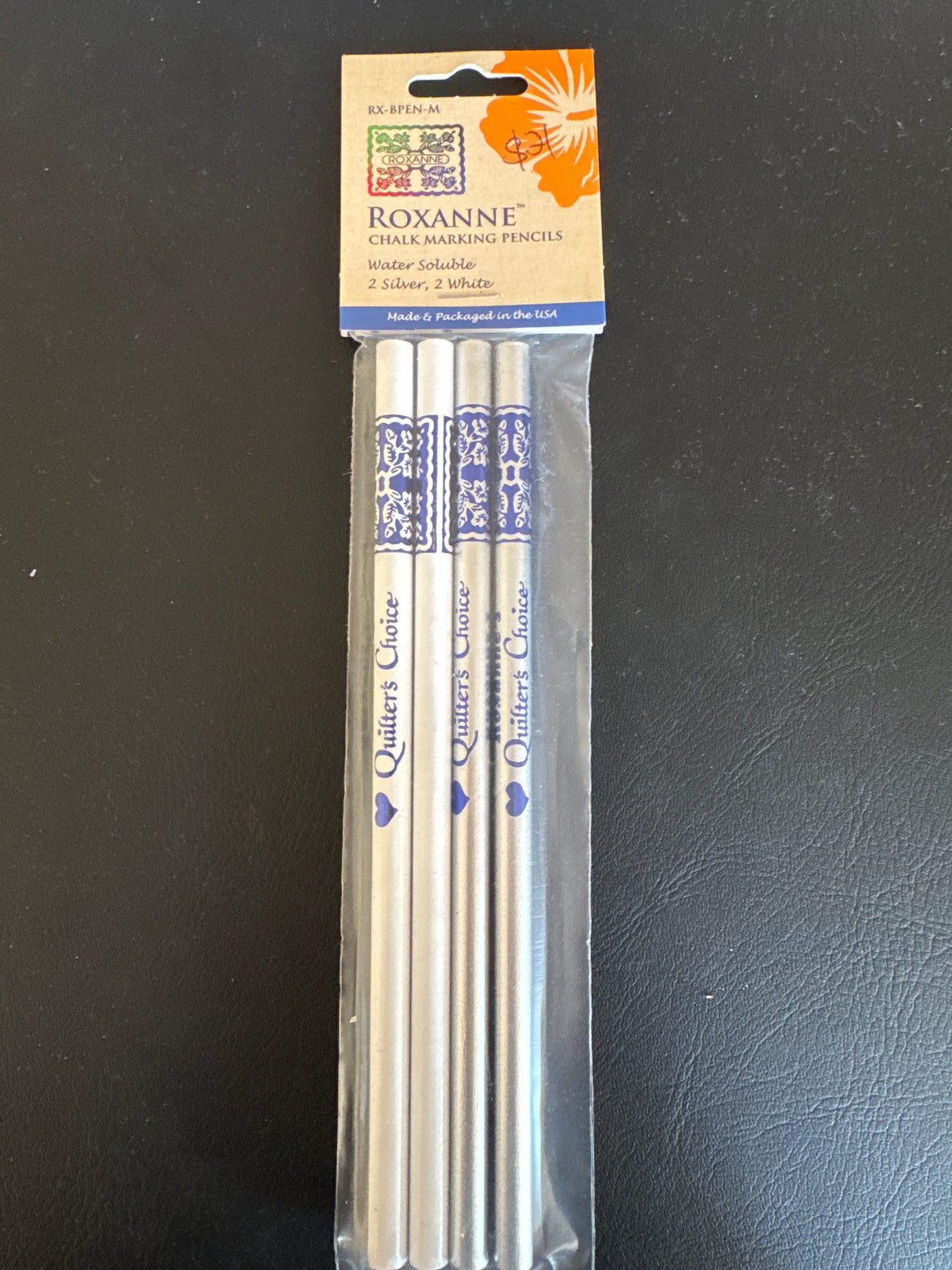 Roxanne Chalk Marking Pencils - 2 Silver, 2 White