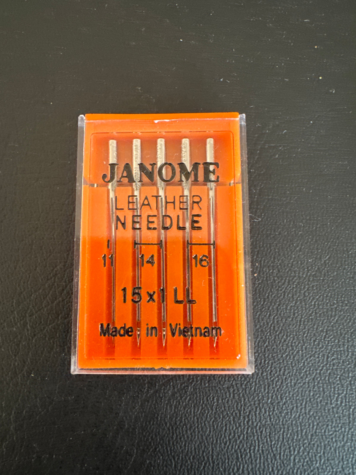 Janome Leather Needles Mixed Pack of 5 - Sizes 11, 14 & 16