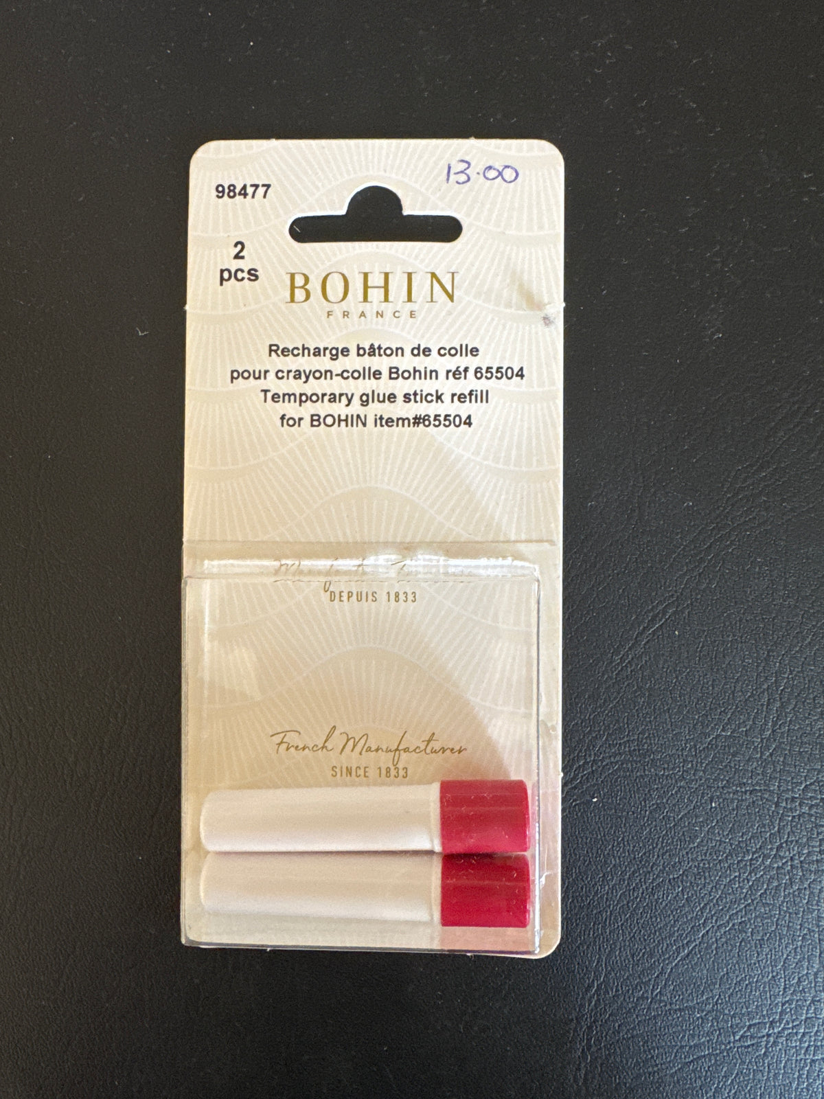 Bohin Temporary Glue Stick Set of 2 refills