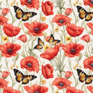 Poppies and Butterflies 108" Wideback DV7455