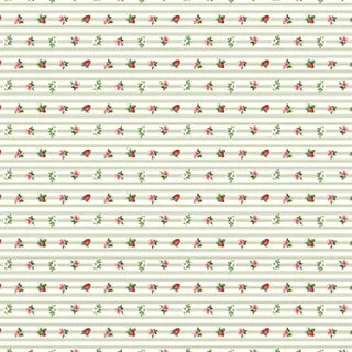 Strawberry Meadows - Small Strawberries on a stripe DV7498