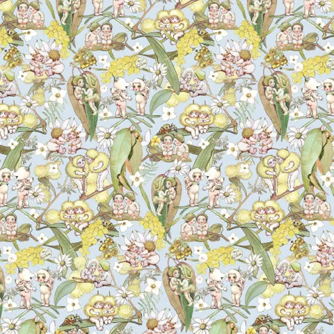 MG1001 May Gibbs Gossiping Gumnuts Light Blue