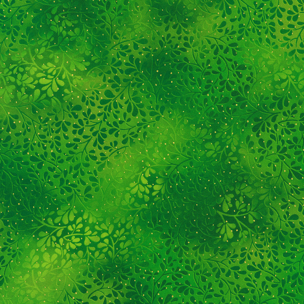 Robert Kaufman - Mixed Metallics - Green and Gold