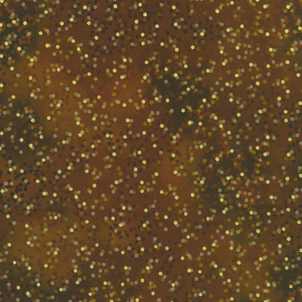 Robert Kaufman - Mixed Metallics - Brown and Gold