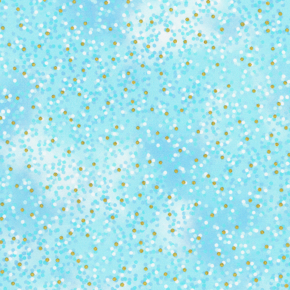 Robert Kaufman - Mixed Metallics - Light Blue and Gold