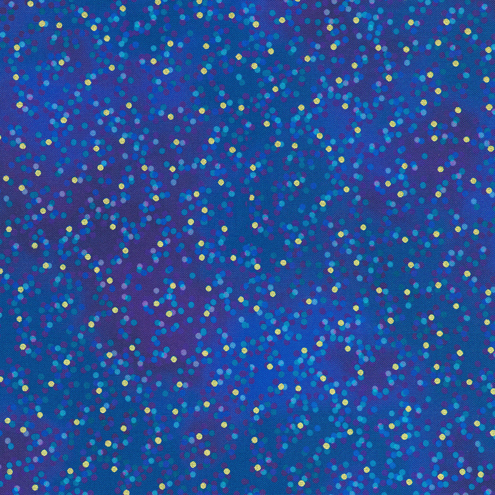 Robert Kaufman - Mixed Metallics - Blue and Gold