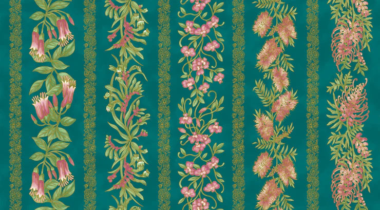 Under the Australian Sun - Stripe Teal / Pink