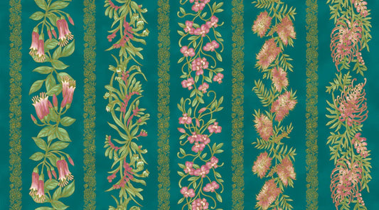 Under the Australian Sun - Stripe Teal / Pink