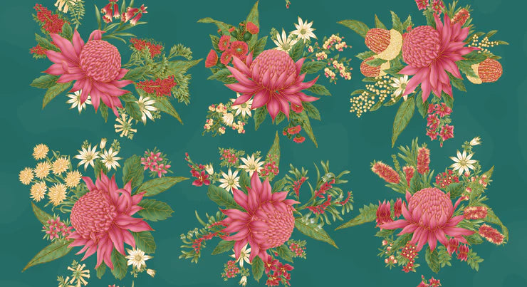 Under the Australian Sun - Large Waratahs - Teal / Pink