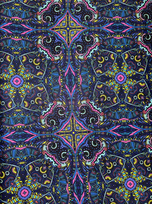Ancient Horizons - Aztec Tribal - Blue and Pink