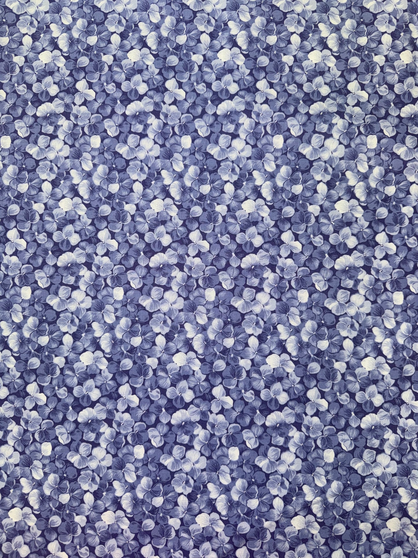 Hydrangeas in the Garden - Allover Periwinkle Floral