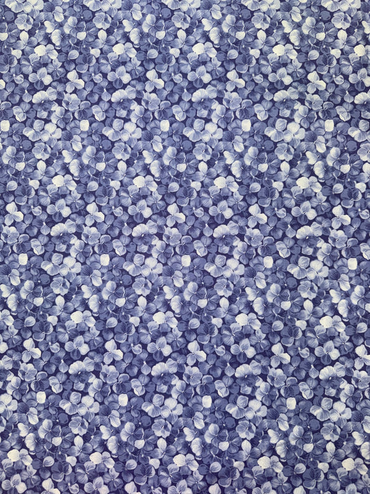 Hydrangeas in the Garden - Allover Periwinkle Floral