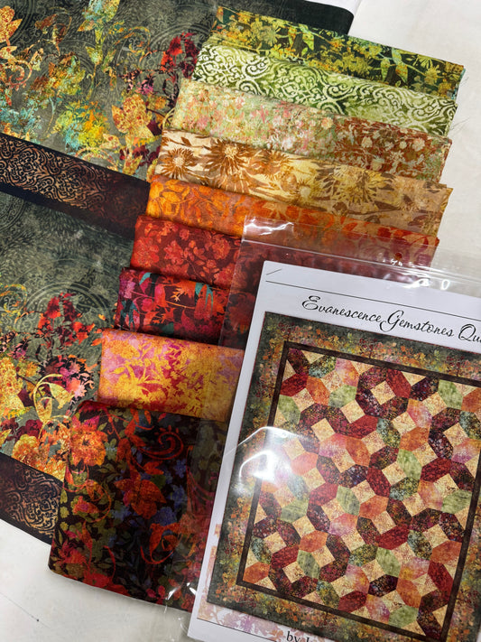 Evanescence Gemstones Quilt Kit - Autumn - 83.5" x 99.5"  Jason Yenter Design. Only 3 available.