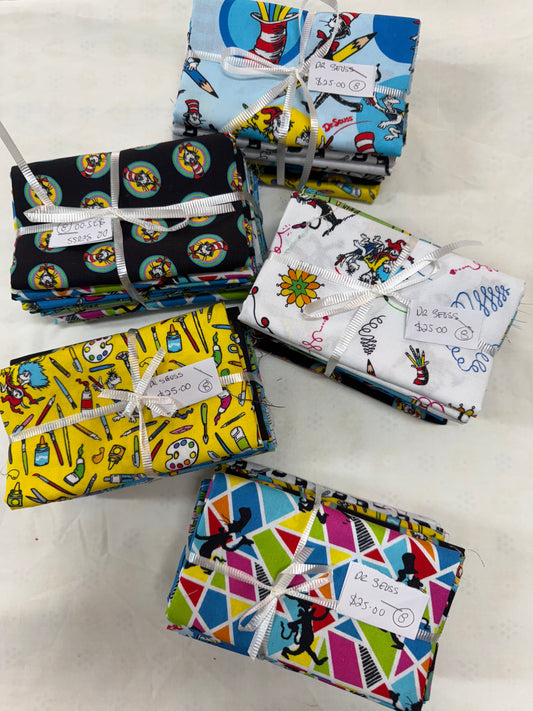 Dr Seuss themed Set of  8 Fat Quarters