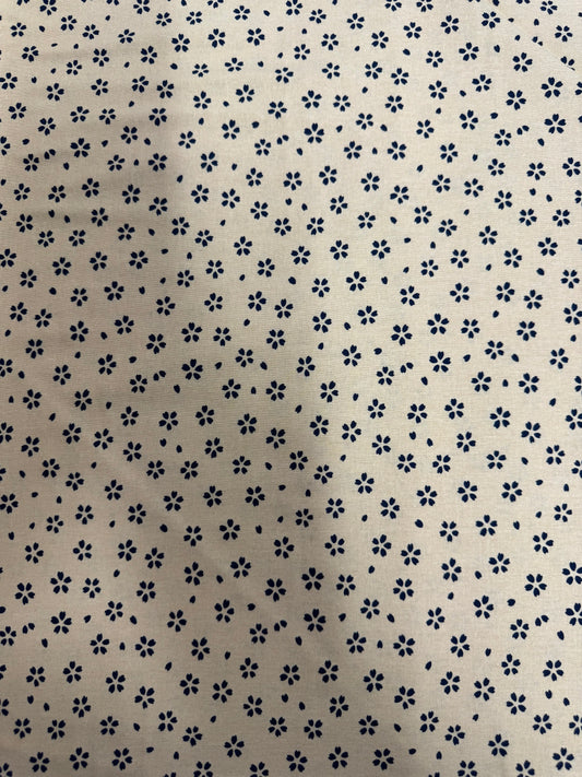 Japanese Blue Flowers on a beige background