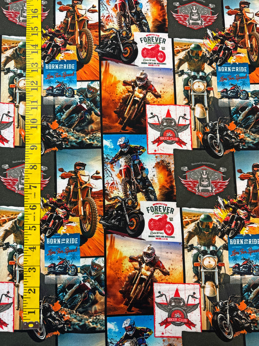 Throttle Thrills Motorcycle Motocross fabric 13m available