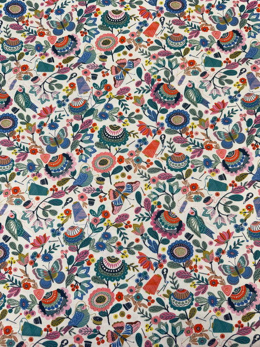 Country Sewing Club - Folk Art Sewing Notions and Birds and Butterflies DV1035
