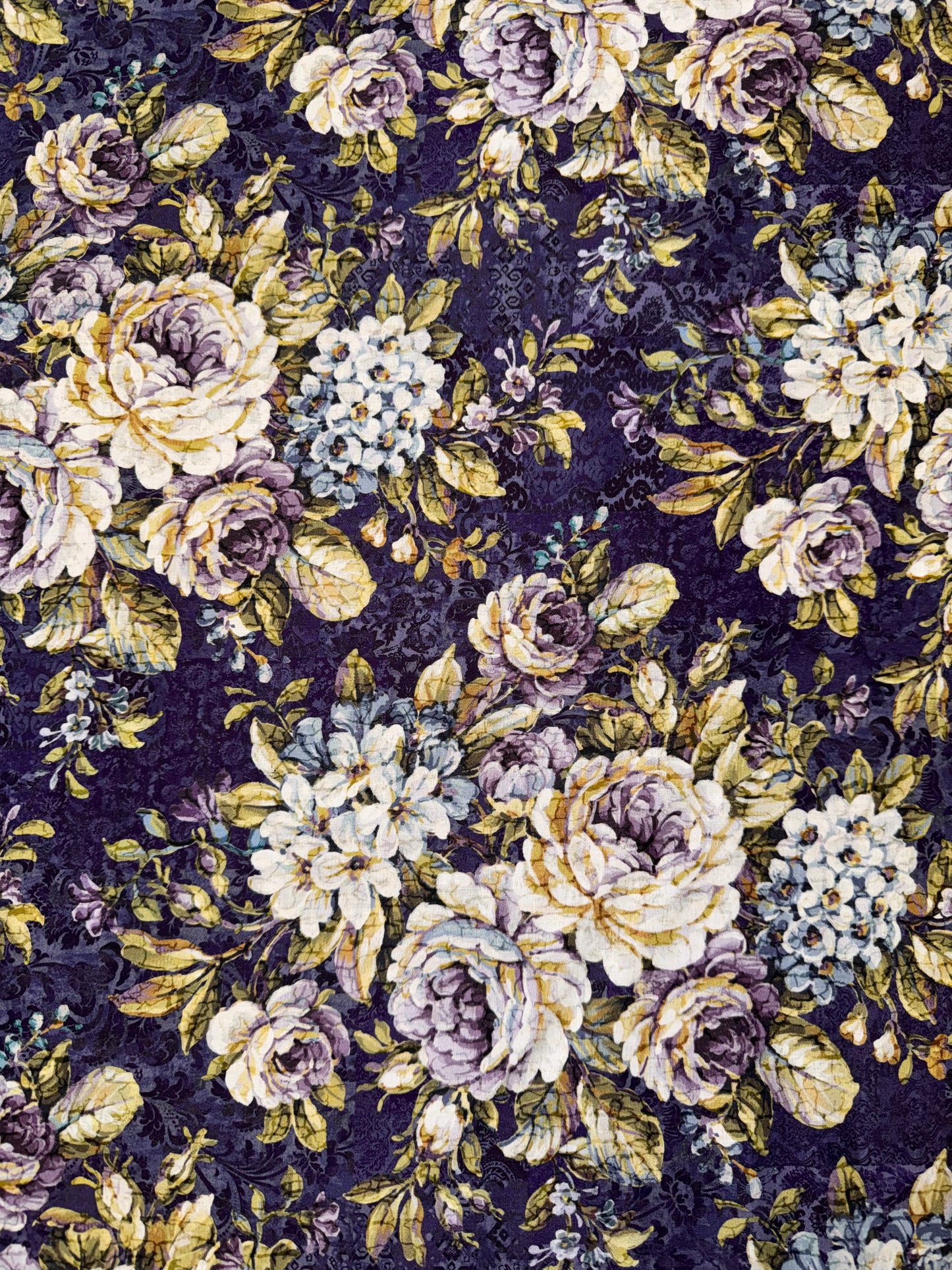 Carpet Bag Romance by Jason Yenter - Purple - Feature Floral All Over Fabric 1CBR3