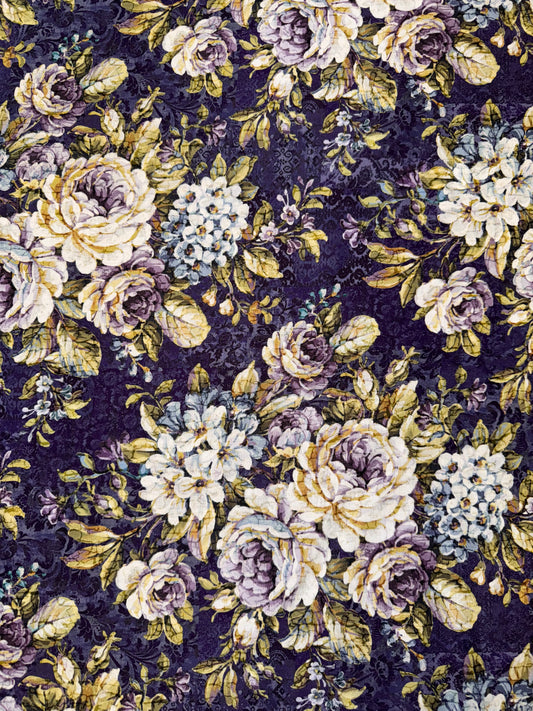 Carpet Bag Romance by Jason Yenter - Purple - Feature Floral All Over Fabric 1CBR3