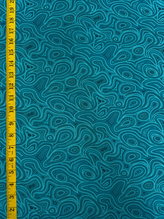 TJUKURPA LAND - Swirls in Teal