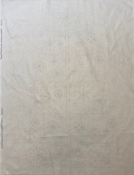 DVC1004 Sashiko Christmas Tree Panel Natural