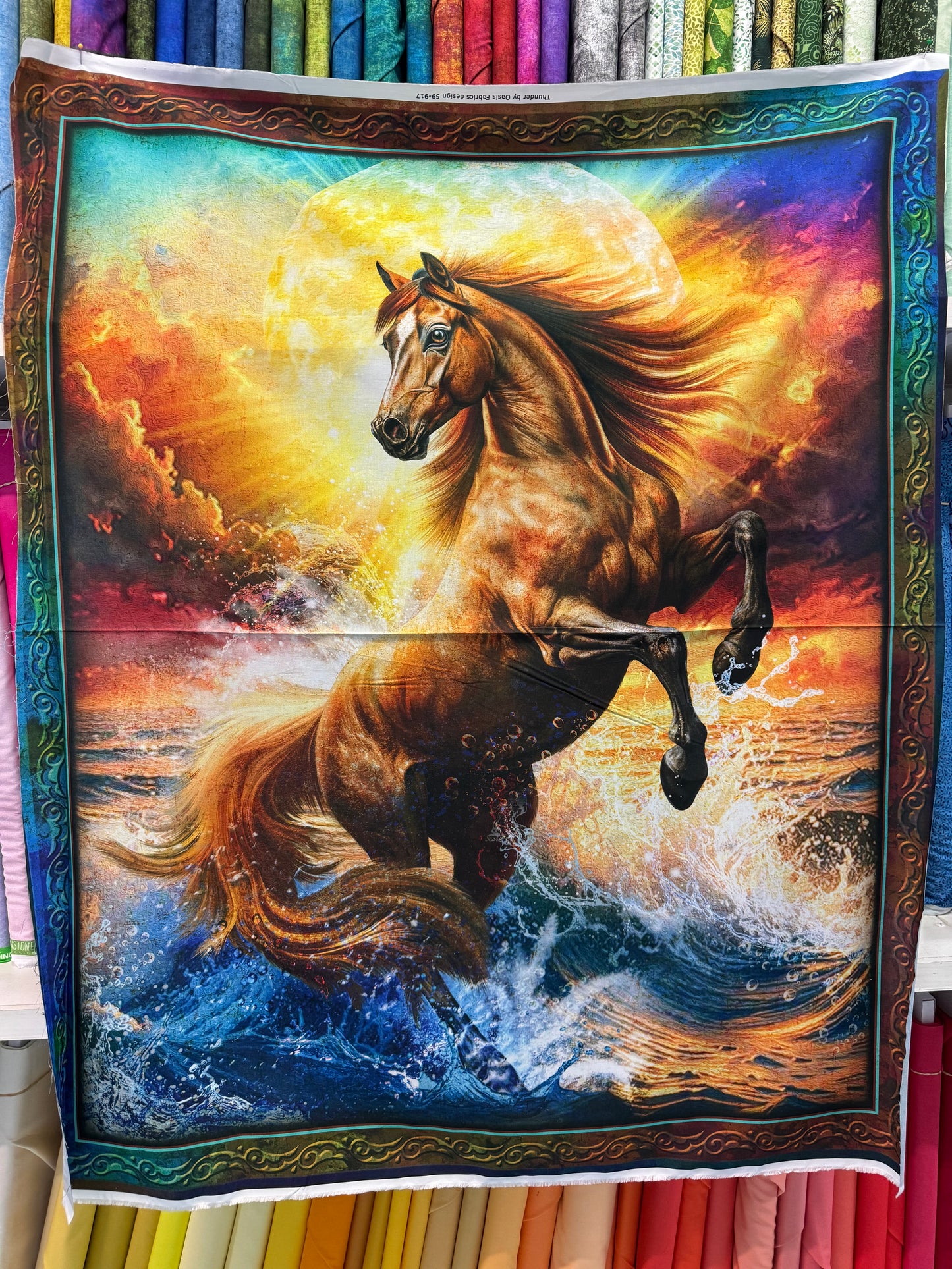 Thunder - Allover Horse Fabric