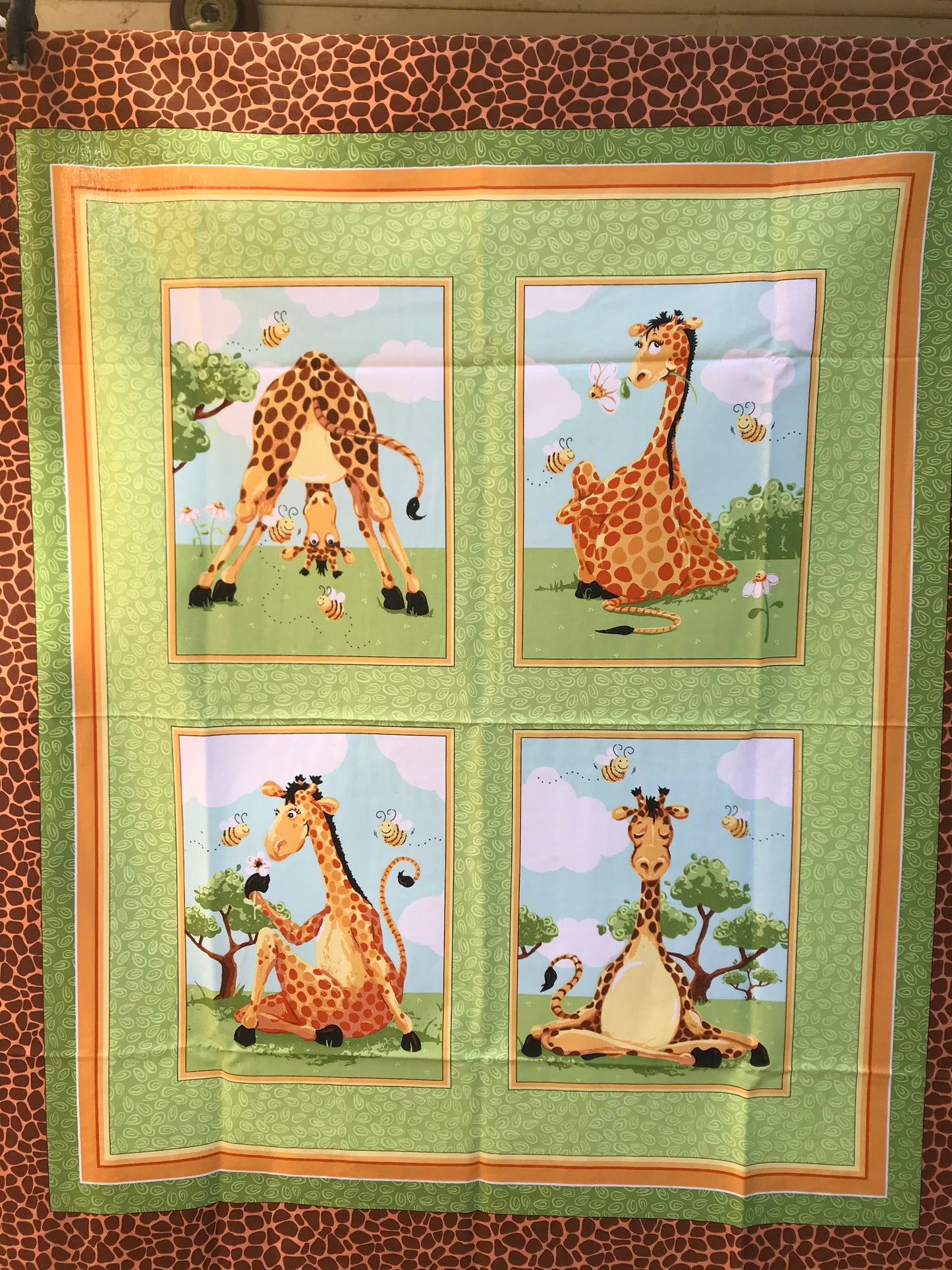 Giraffe Fun Fabric Panel