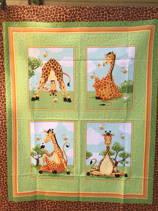 Giraffe Fun Fabric Panel