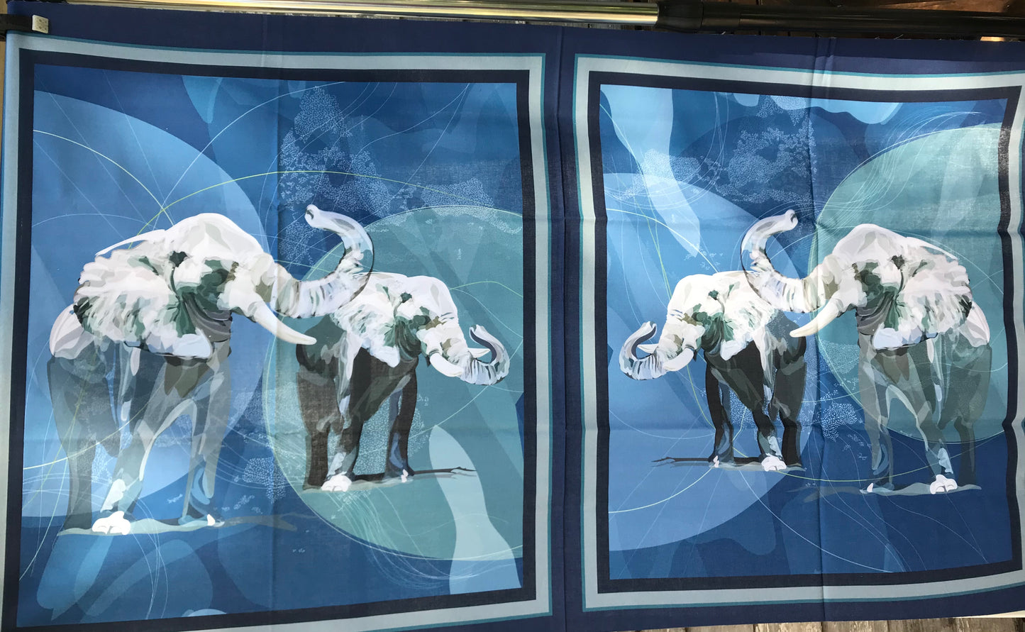 Blue Elephant Cushion Square Fabric Panels - SALE PRICE - ONLY $10!!
