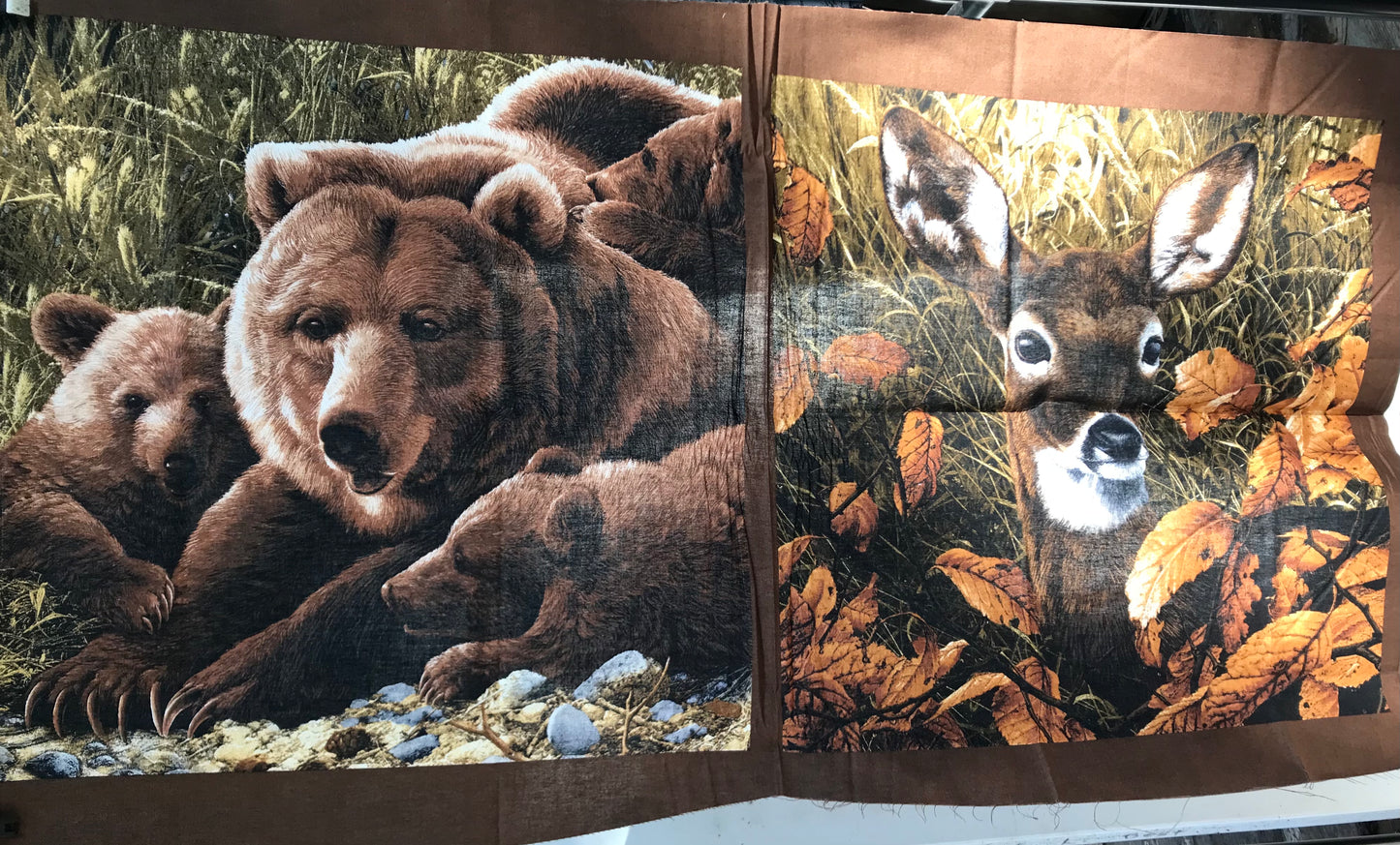 Grizzly Bear and Deer Cushion Panels SALE PRICE - ONLY $10!!