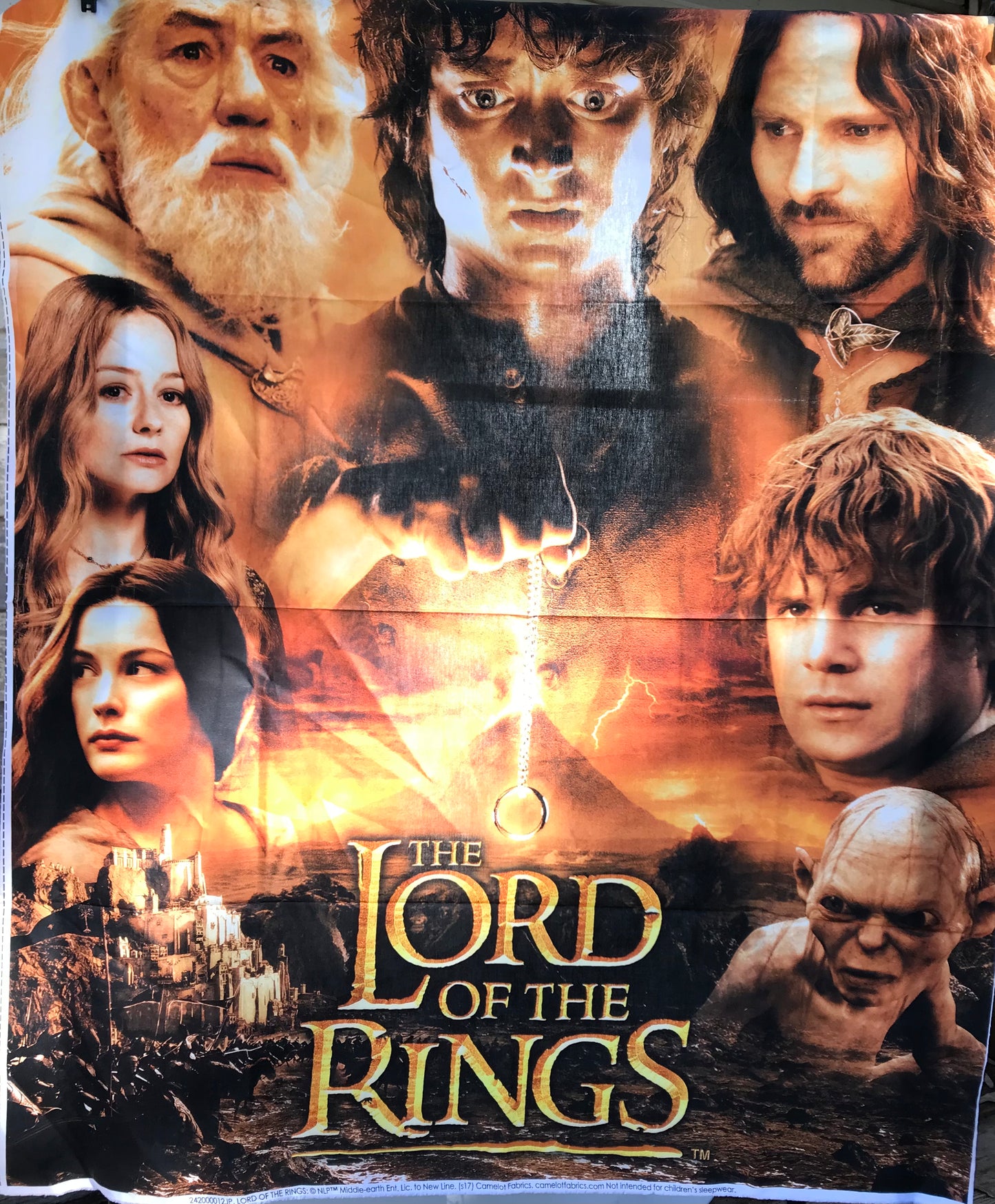 Lord of the Rings Cotton Fabric Panel SALE - PRICE - ONLY $10!!