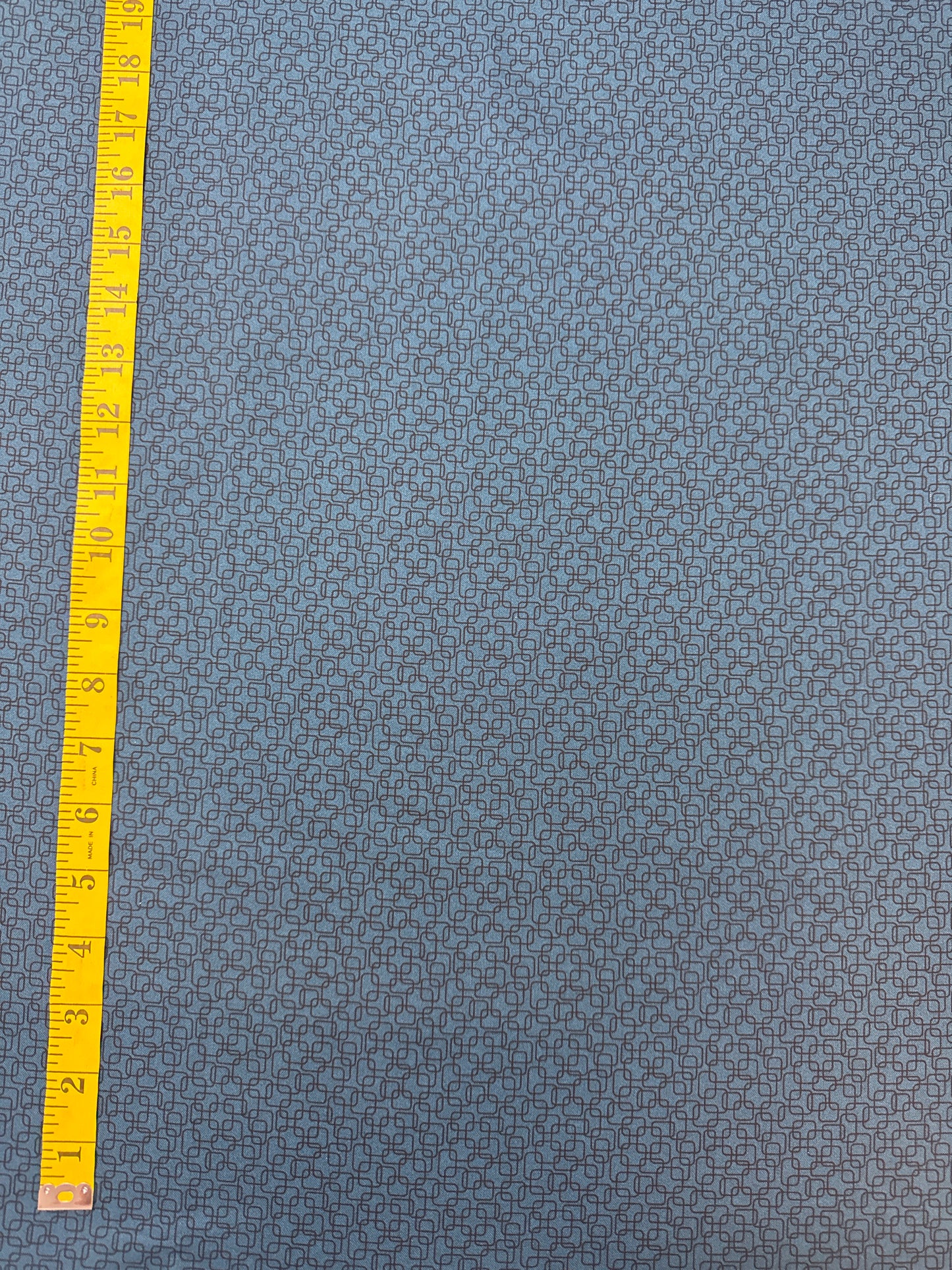 Connections Wideback Fabric  Peacock Blue with Modern Squares. 18m available