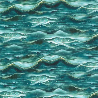 Ocean Fantasy - Lagoon Waves in Teal