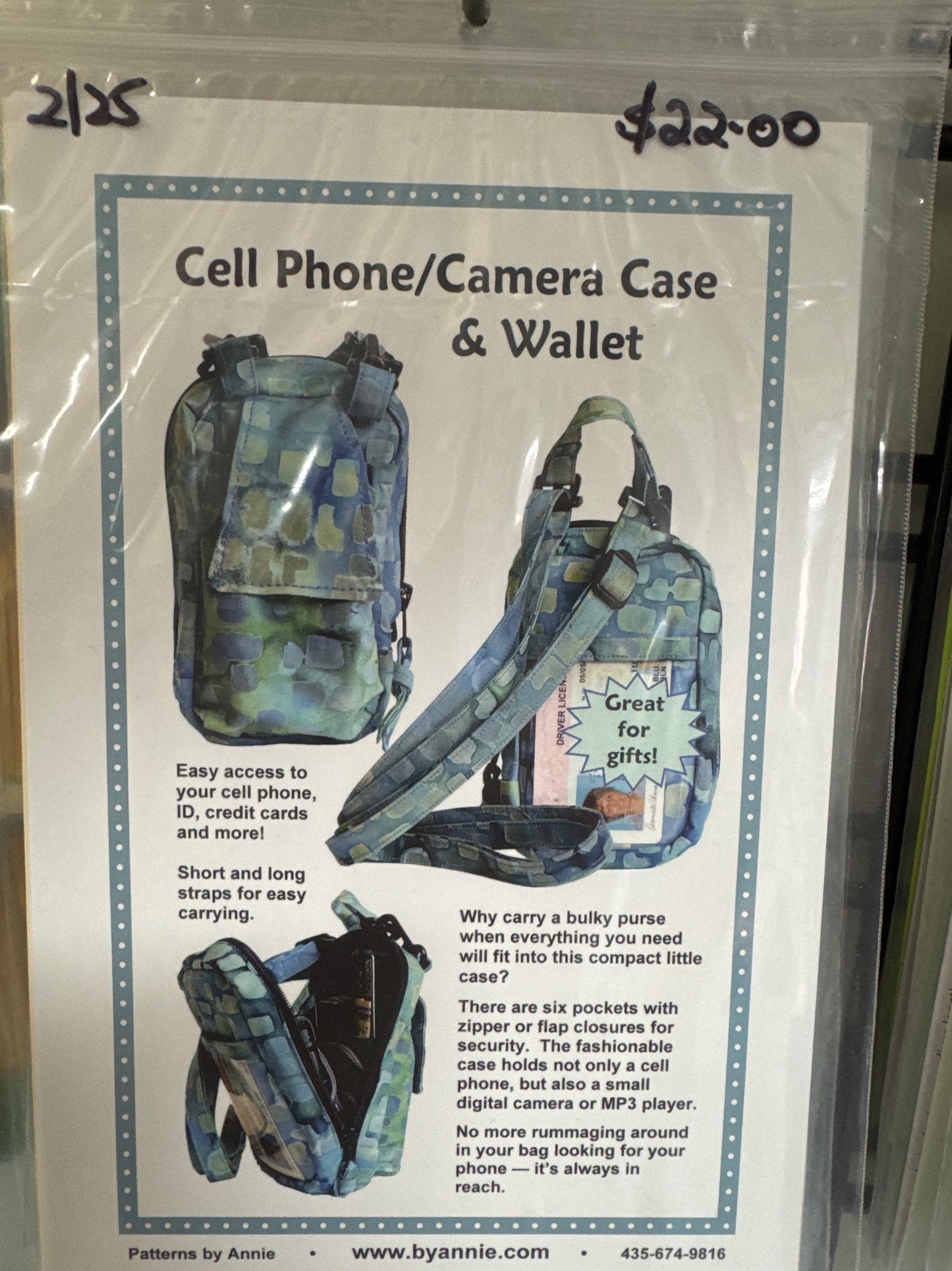 By Annie Pattern - Cell Phone/ Camera Case & Wallett