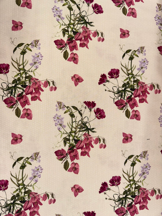 Butterfly Bouquets Pink on Cream