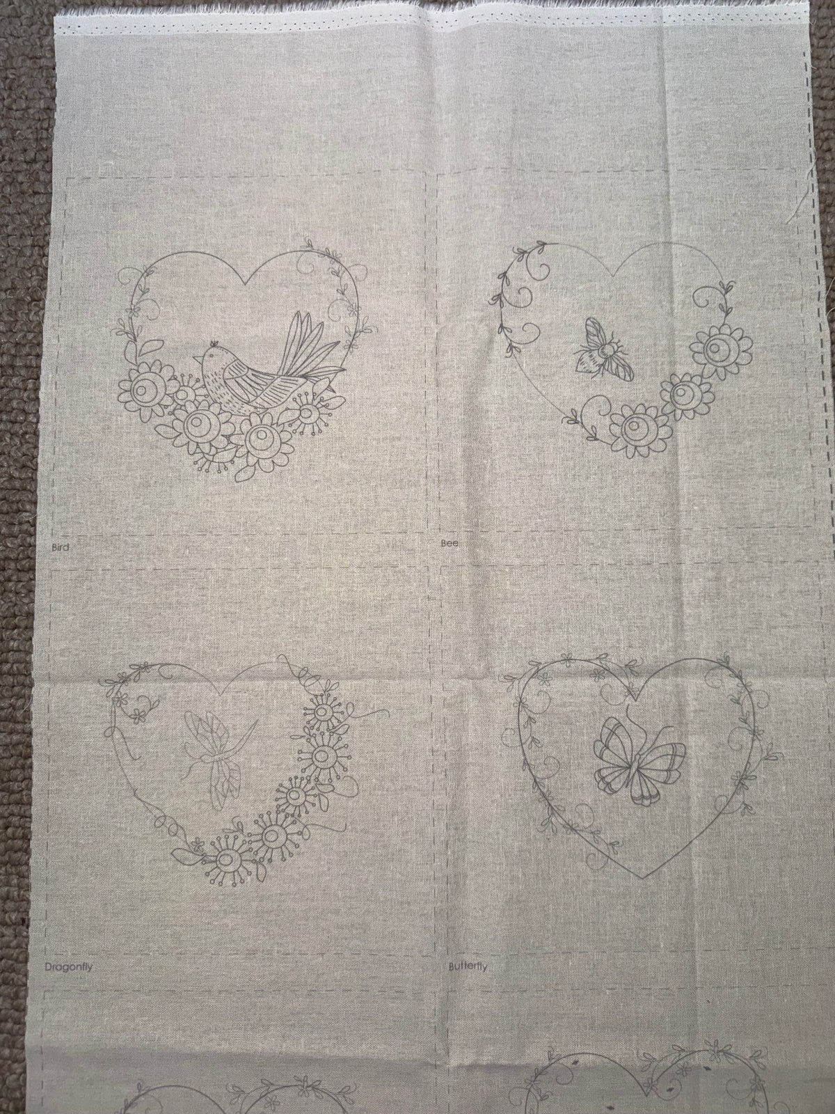 DV7896 Stitchery - Garden Trinkets on Linen
