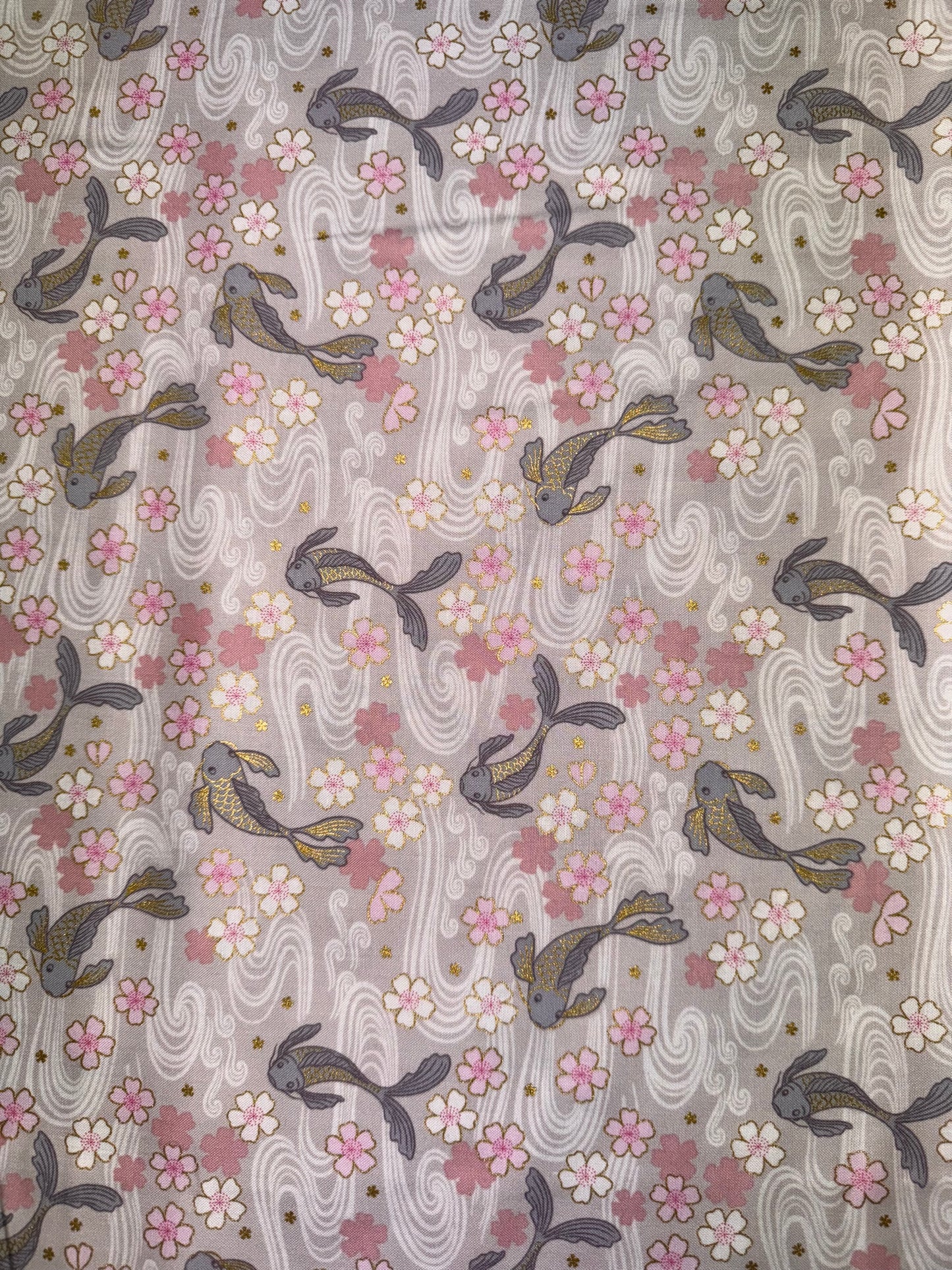 Sakura Koi Fish on Pink fabric