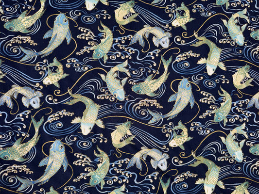 Yukata Fish on Blue background