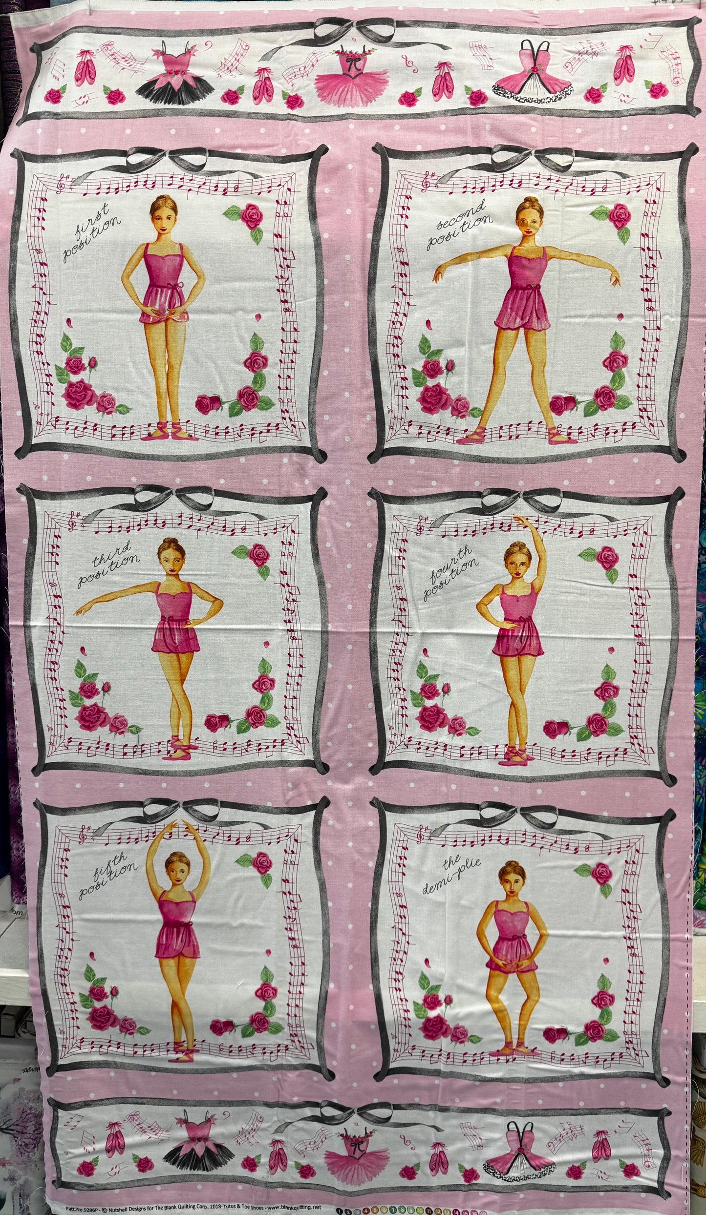 Ballerina Panel Kit - Cotton Fabric Panel with 2 x 1/2m pieces of matching fabric