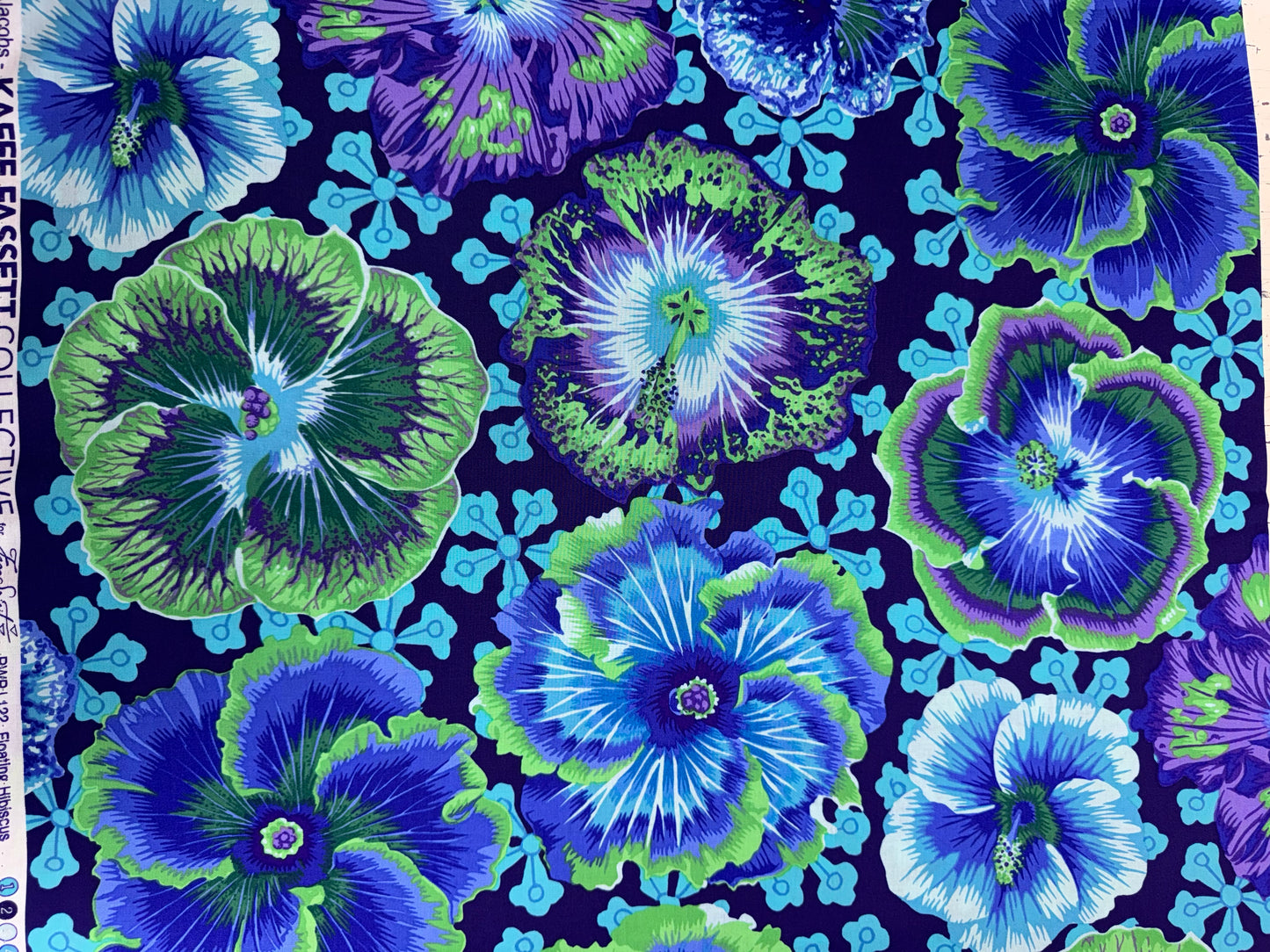 Kaffe Fassett Floating Hibiscus in Blue   6.7m available