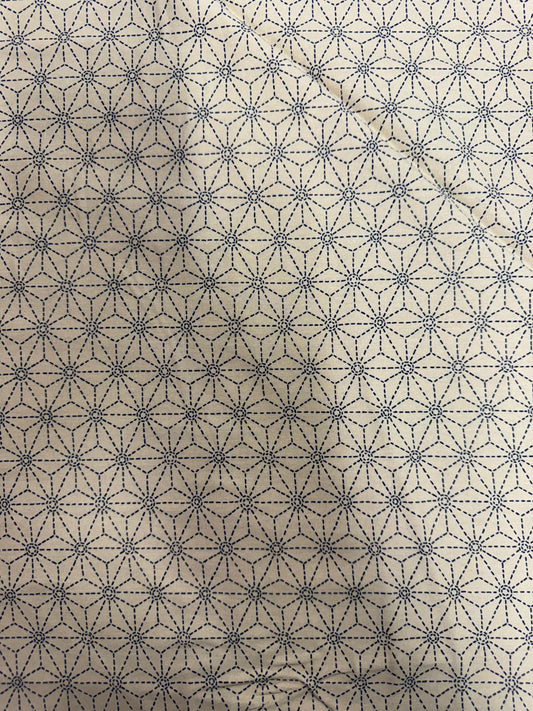 Japanese Blue Stars on a beige background