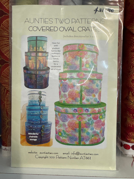 Aunties Two Patterns- Covered Oval Crates