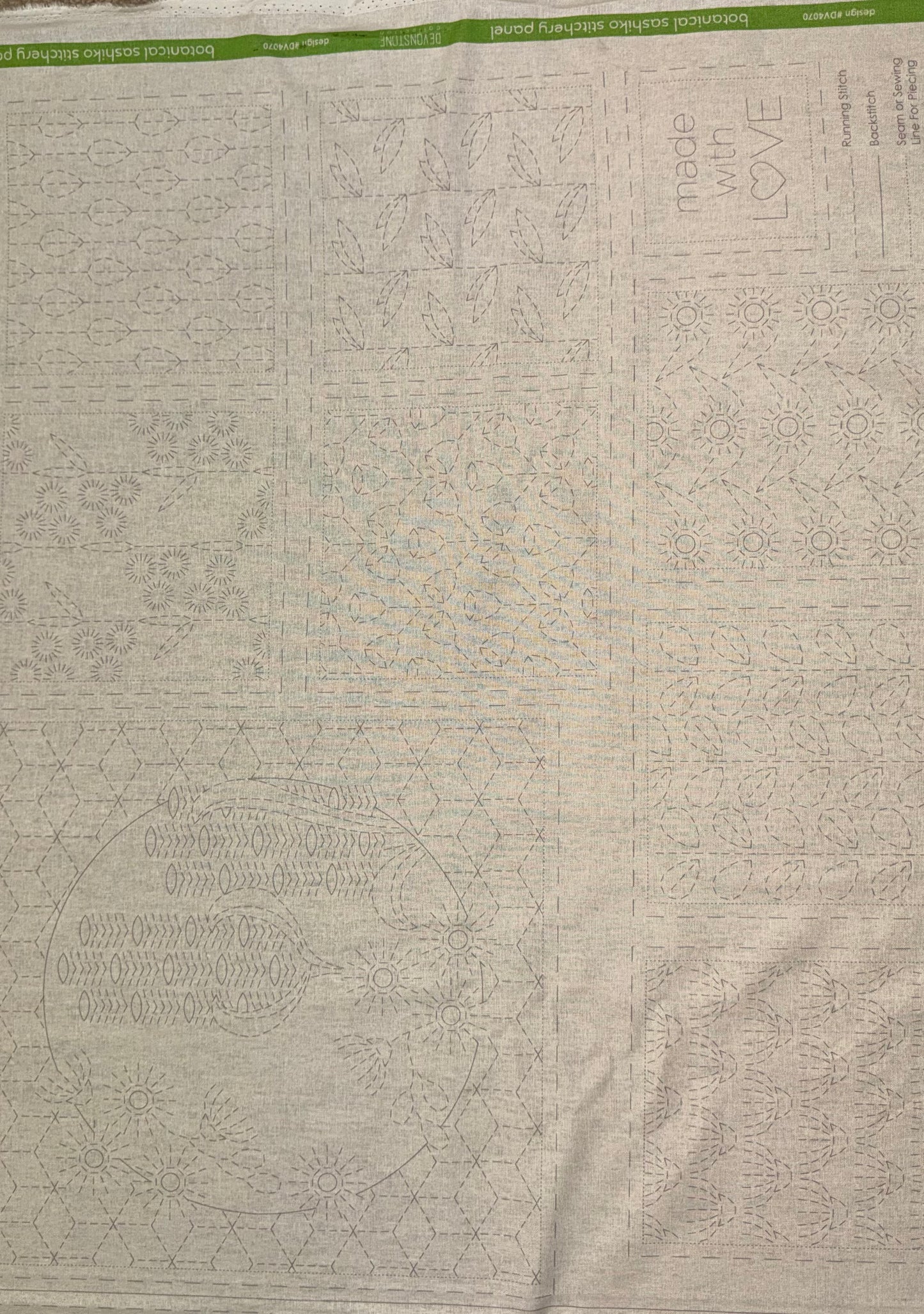 DV4070 Sashiko Botanical Panel in Natural