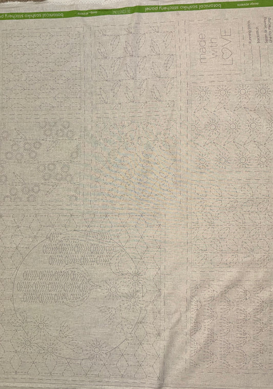 DV4070 Sashiko Botanical Panel in Natural
