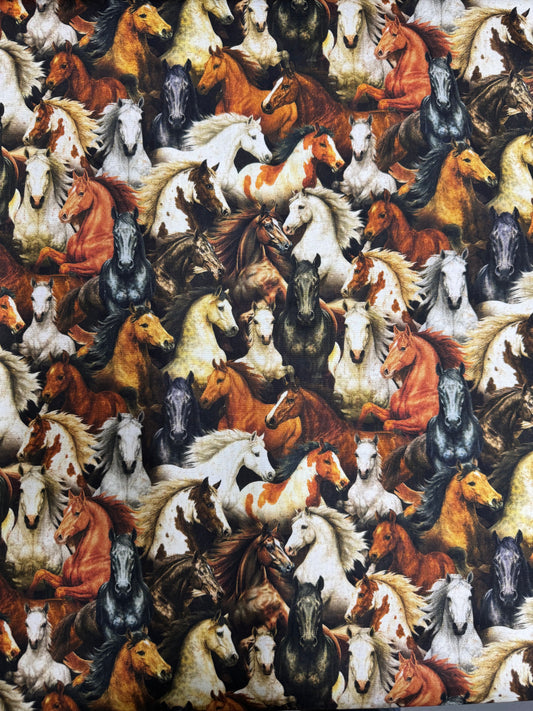 Thunder - Allover Horse Fabric