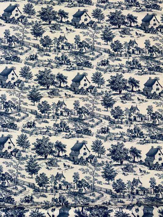 Toile De Jouy - Classic Blue and White Village Design DV6620