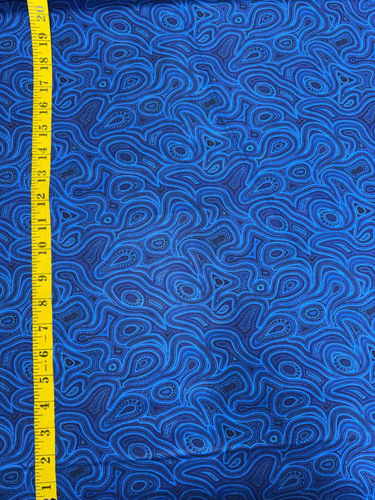 TJUKURPA LAND - Swirls in Blues