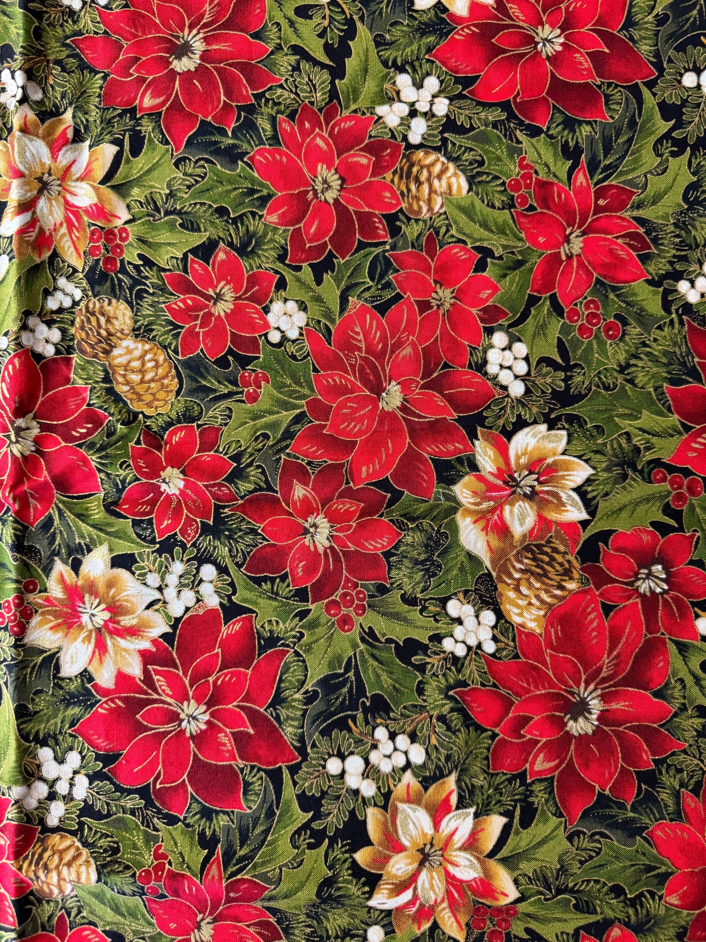 Cardinal Song Metallic - Flowers -  by Moda