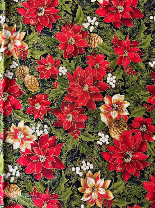 Cardinal Song Metallic - Flowers -  by Moda